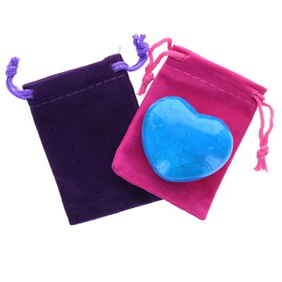 Blue Howlite Heart Large in Pouch